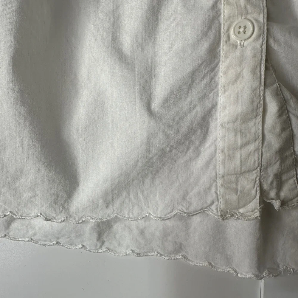 Vtg Radishes &‎ Roses Dress White Cotton Embroidered Pockets Cottagecore Girls 8